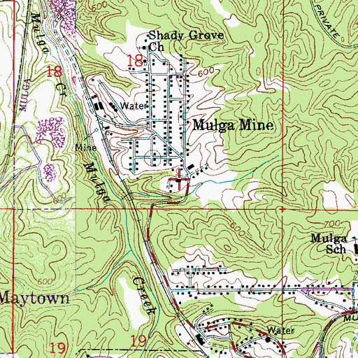 Topographic Map of Mulga Elementary School (historical), AL