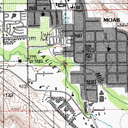 Topographic Map of Pack Creek, UT