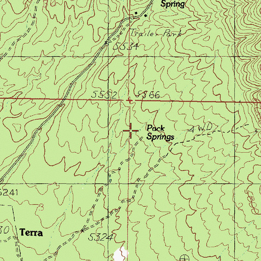 Topographic Map of Pack Springs, UT