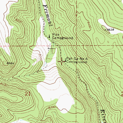 Topographic Map of Pah Ga Ne A Campground, UT