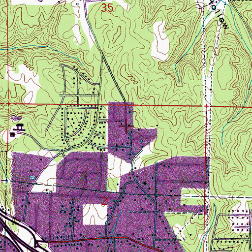 Topographic Map of Murray (historical), AL
