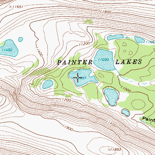 Topographic Map of Painter Lakes, UT