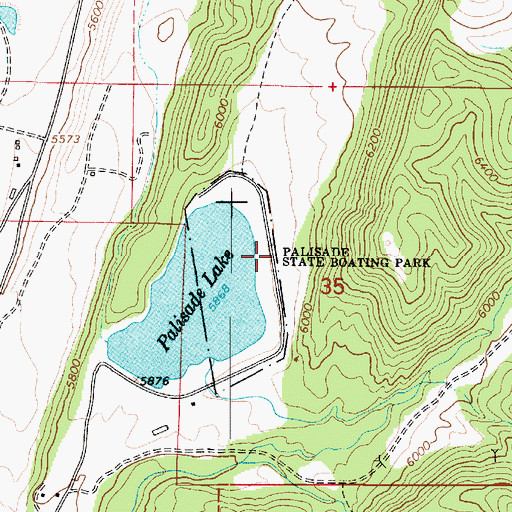 Topographic Map of Palisade State Boating Park, UT