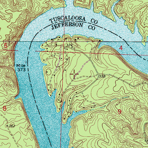 Topographic Map of Nancy Ann Bend, AL
