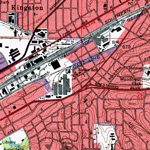 Topographic Map of New Bethel Baptist Church, AL