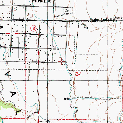 Topographic Map of Paradise Canal, UT