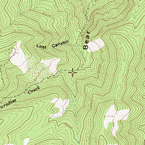 Topographic Map of Paradise Creek, UT