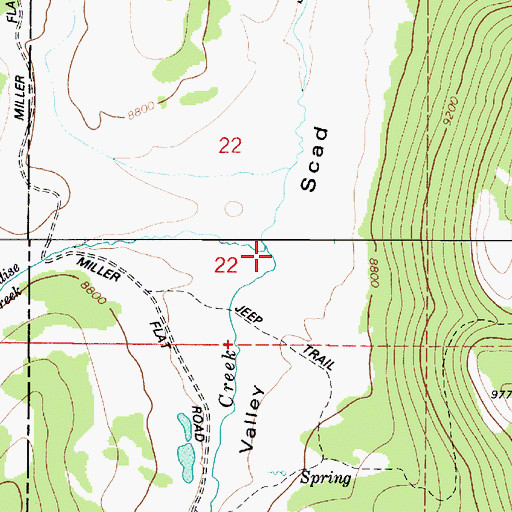 Topographic Map of Paradise Creek, UT