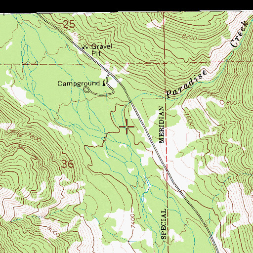 Topographic Map of Paradise Creek, UT