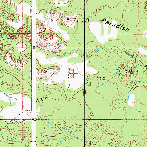 Topographic Map of Paradise Flats, UT