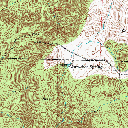 Topographic Map of Paradise Spring, UT