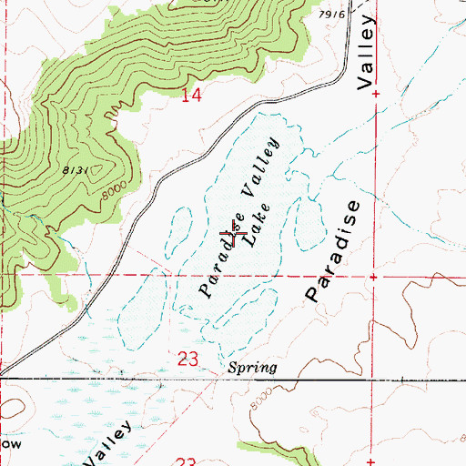 Topographic Map of Paradise Valley Lake, UT