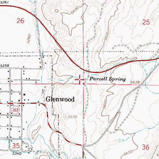 Topographic Map of Parcell Spring, UT
