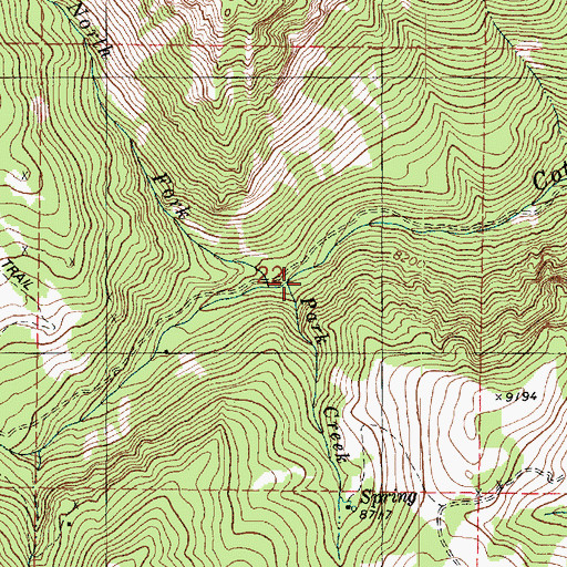 Topographic Map of Park Creek, UT