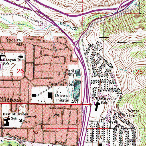 Topographic Map of Park Reservoir, UT