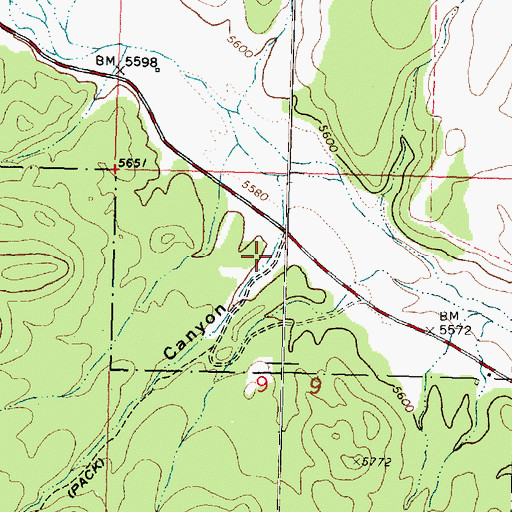 Topographic Map of Parker Canyon, UT