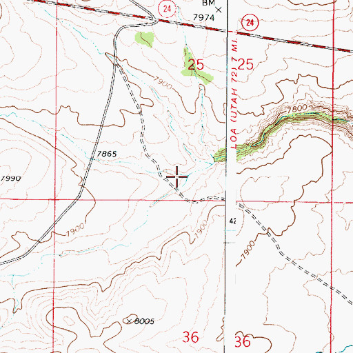 Topographic Map of Parker Hollow, UT