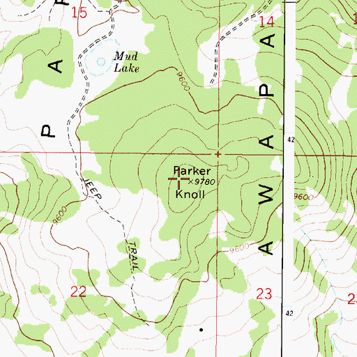 Topographic Map of Parker Knoll, UT