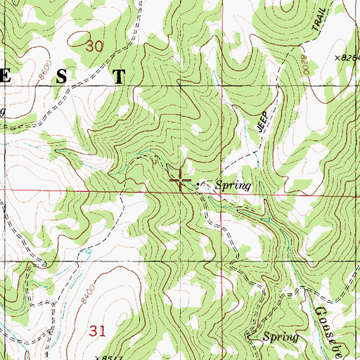 Topographic Map of Parker Ranch, UT