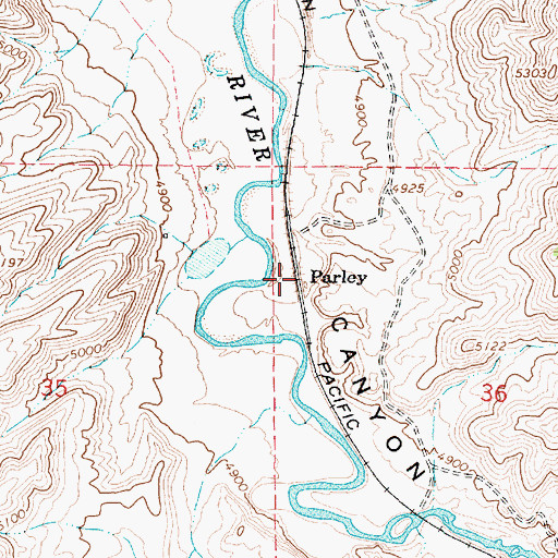 Topographic Map of Parley, UT