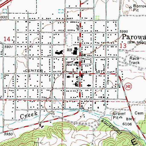 Topographic Map of Parowan, UT