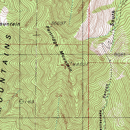 Topographic Map of Partridge Mountain, UT