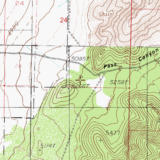 Topographic Map of Pass Canyon, UT