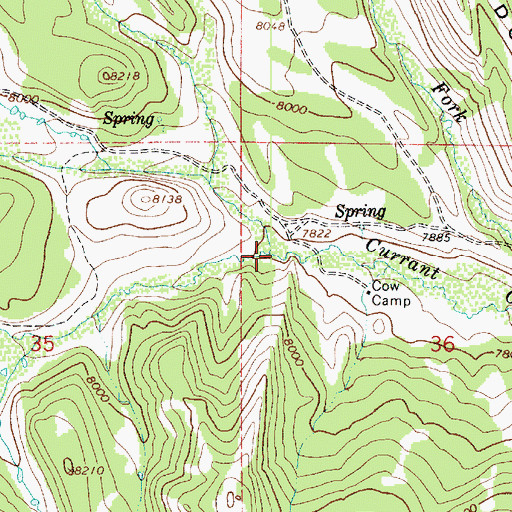 Topographic Map of Pass Creek, UT