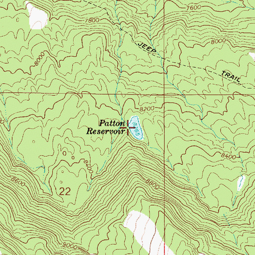 Topographic Map of Patton Reservoir, UT