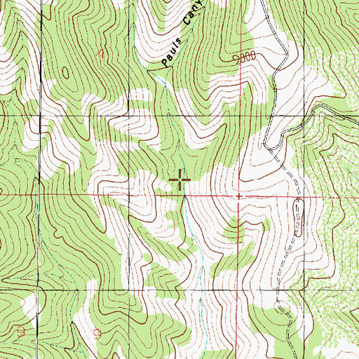 Topographic Map of Pauls Canyon, UT