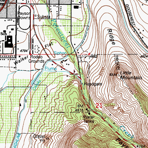 Topographic Map of Payson Canyon, UT