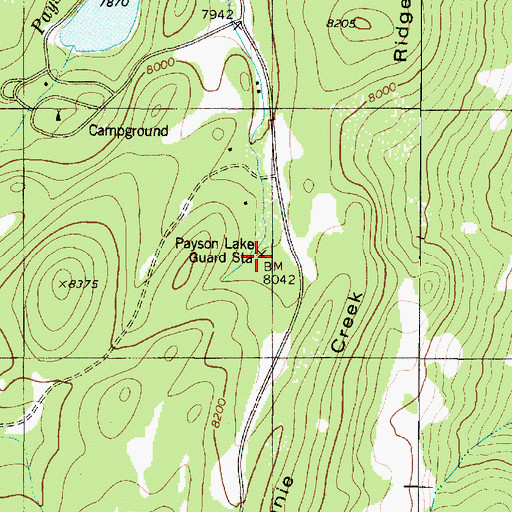 Topographic Map of Payson Lake Guard Station, UT