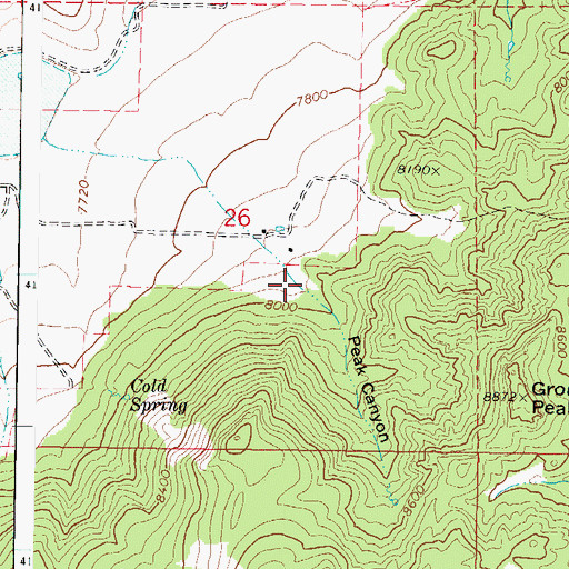 Topographic Map of Peak Canyon, UT