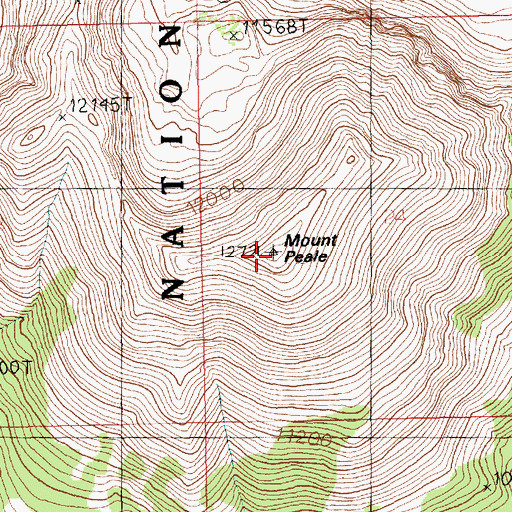 Topographic Map of Mount Peale, UT