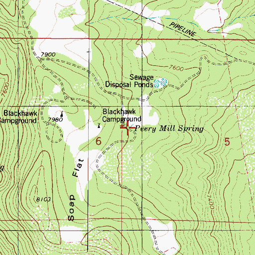 Topographic Map of Peery Mill Spring, UT