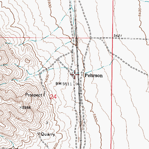 Topographic Map of Pehrson, UT