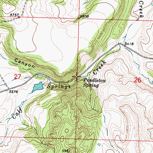 Topographic Map of Pendleton Spring, UT