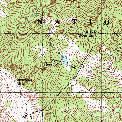 Topographic Map of Perry Reservoir, UT