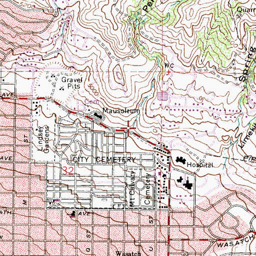 Topographic Map of Perrys Hollow, UT