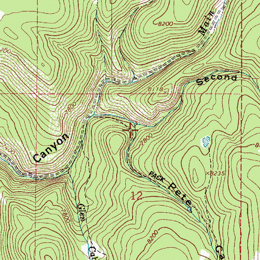 Topographic Map of Pete Canyon, UT