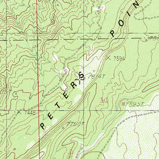 Topographic Map of Peters Point Ridge, UT