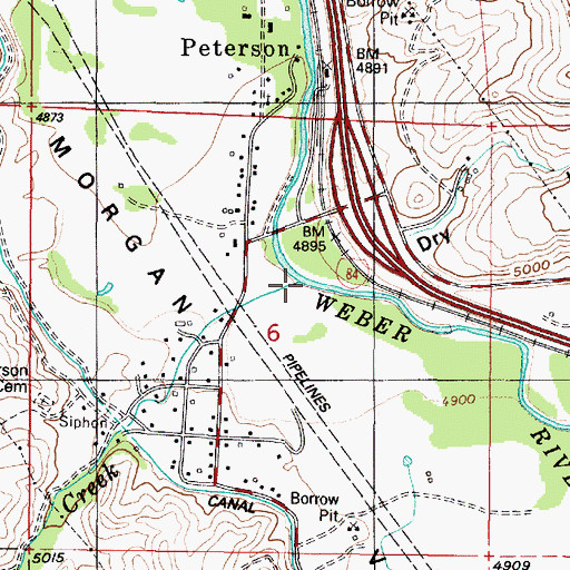 Topographic Map of Peterson Creek, UT