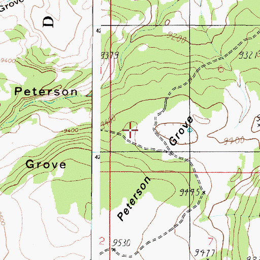 Topographic Map of Peterson Grove, UT