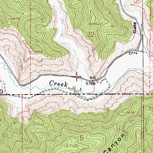 Topographic Map of Petes Canyon, UT
