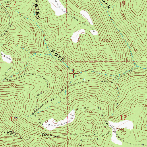 Topographic Map of Petes Fork, UT
