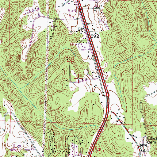 Topographic Map of North Gardendale Church, AL
