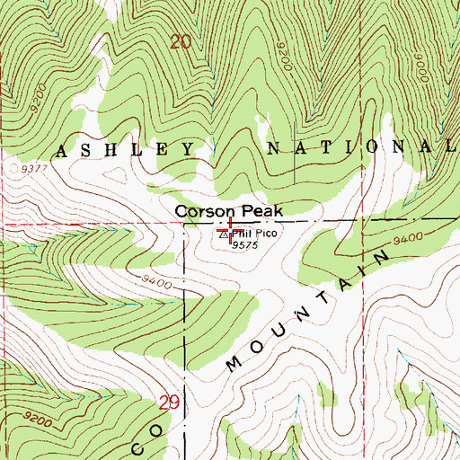 Topographic Map of Phil Pico Mountain, UT