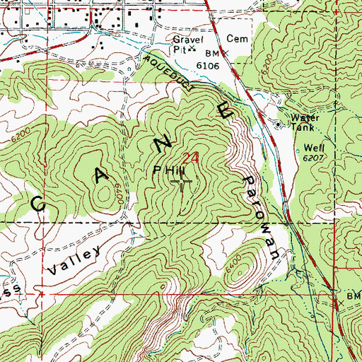 Topographic Map of P Hill, UT