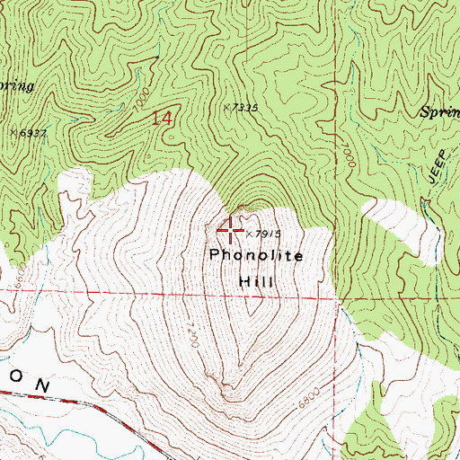 Topographic Map of Phonolite Hill, UT