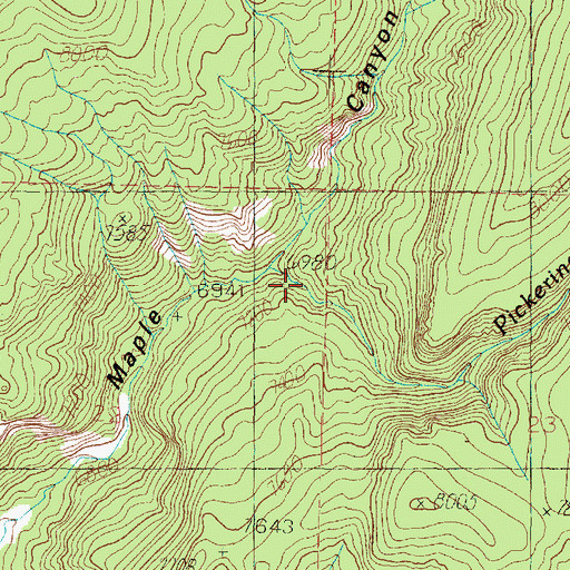 Topographic Map of Pickering Creek, UT